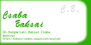 csaba baksai business card